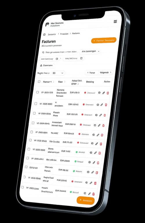 Invoice overview in the Syncentra mobile software for refrigeration companies